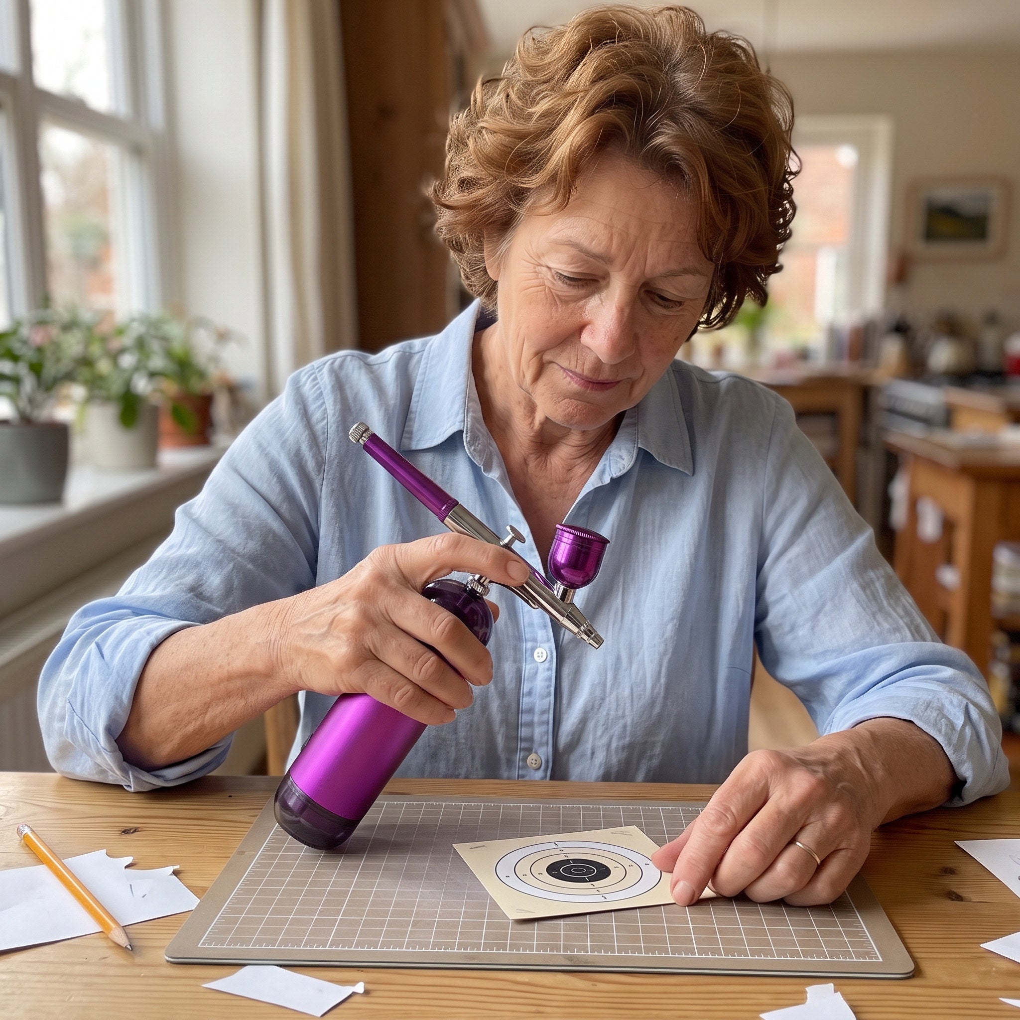 Evelyn At Her Craft Table